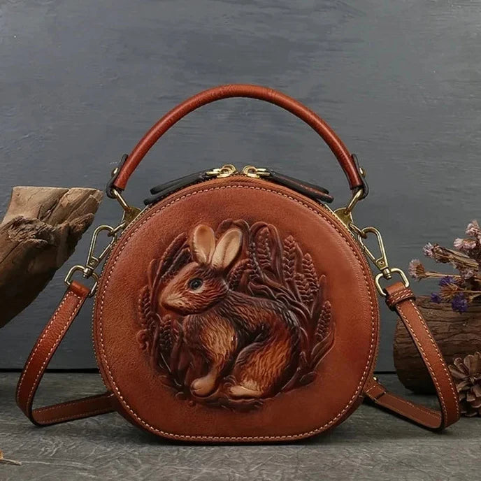 Runde Tasche Colette Vintage – Aus echtem Premium-Leder