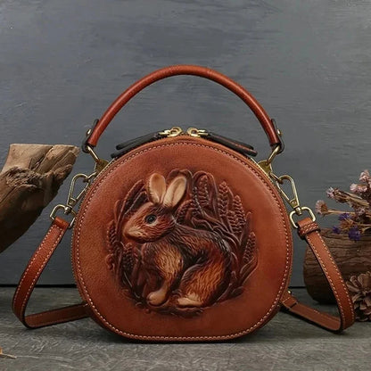 Runde Tasche Colette Vintage – Aus echtem Premium-Leder