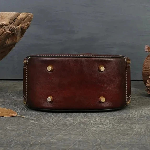 Runde Tasche Colette Vintage – Aus echtem Premium-Leder