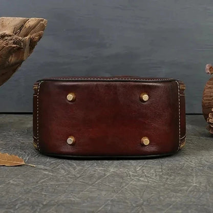 Runde Tasche Colette Vintage – Aus echtem Premium-Leder