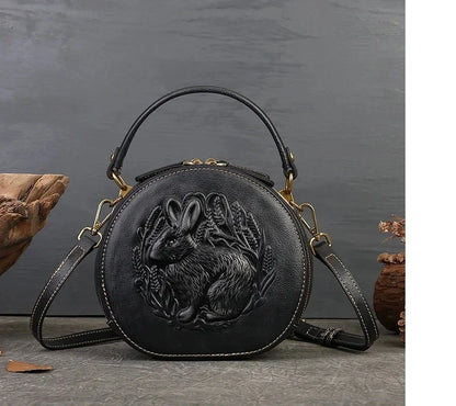 Runde Tasche Colette Vintage – Aus echtem Premium-Leder