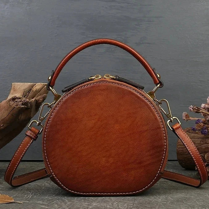 Runde Tasche Colette Vintage – Aus echtem Premium-Leder