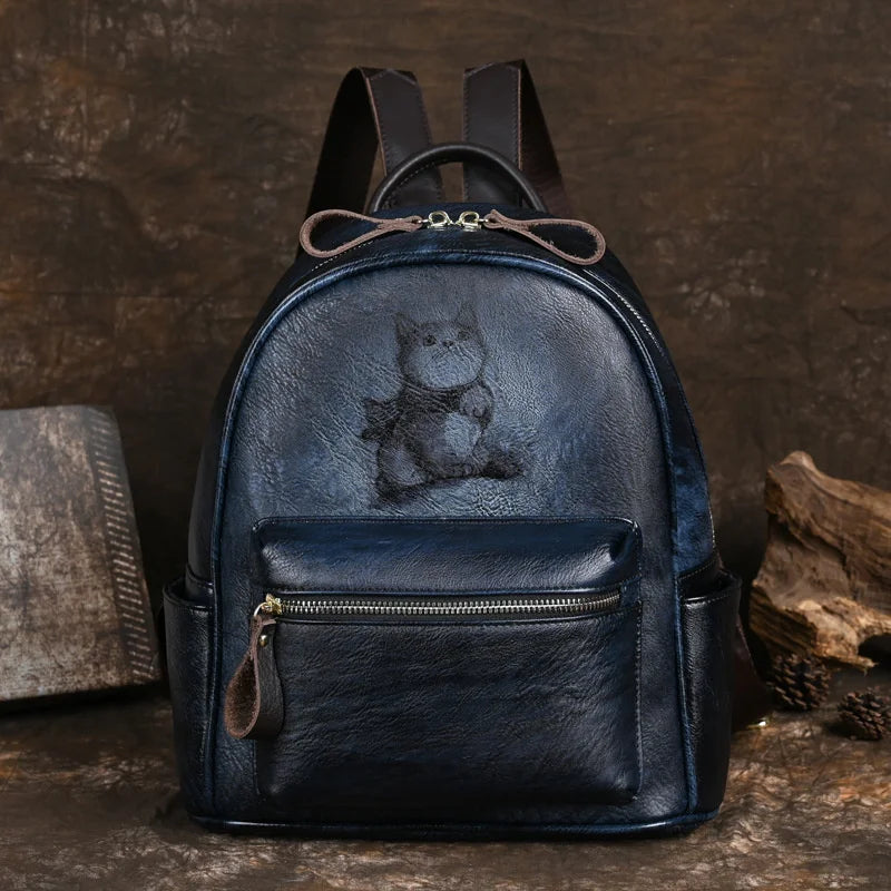 Künstlerischer Rucksack Clara Vintage – Aus echtem Premium-Leder
