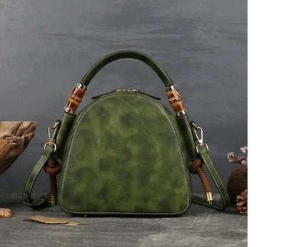 Shell-Tasche Oriental Mei Vintage – Aus echtem Premium-Leder