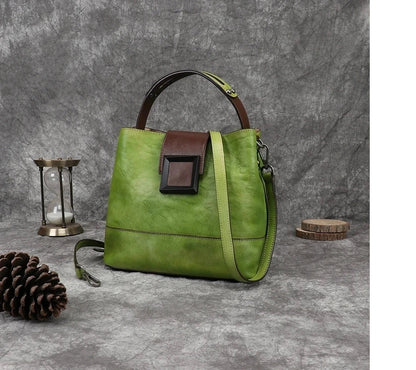 Helena Vintage Bucket – Bucket-Tasche aus Premium-Echtleder