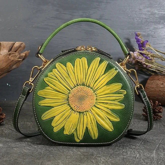 Tasche Luna Floral Vintage – Aus echtem Premium-Leder