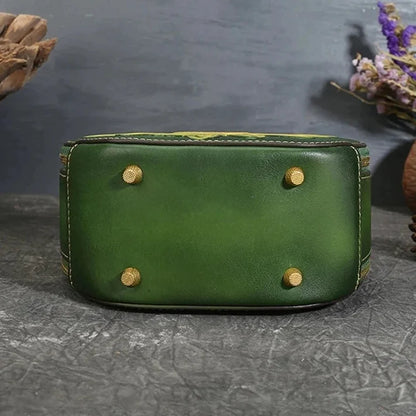 Tasche Luna Floral Vintage – Aus echtem Premium-Leder