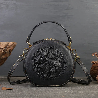 Runde Tasche Colette Vintage – Aus echtem Premium-Leder