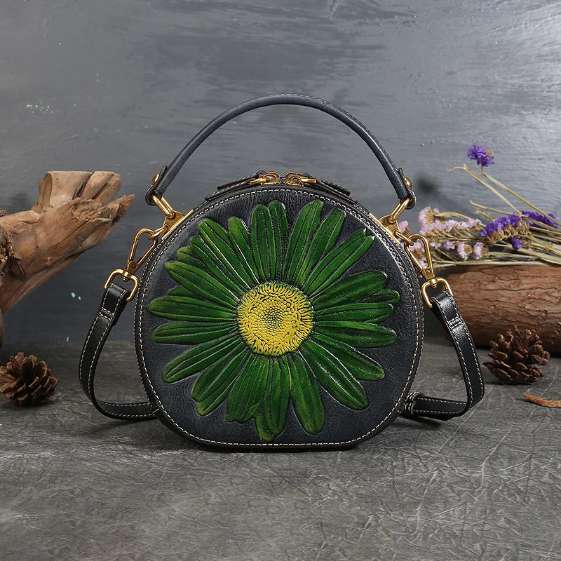 Tasche Luna Floral Vintage – Aus echtem Premium-Leder