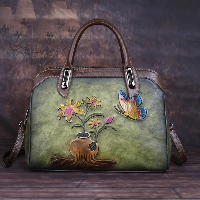 Shell-Tasche Mariana Vintage – Aus echtem Premium-Leder