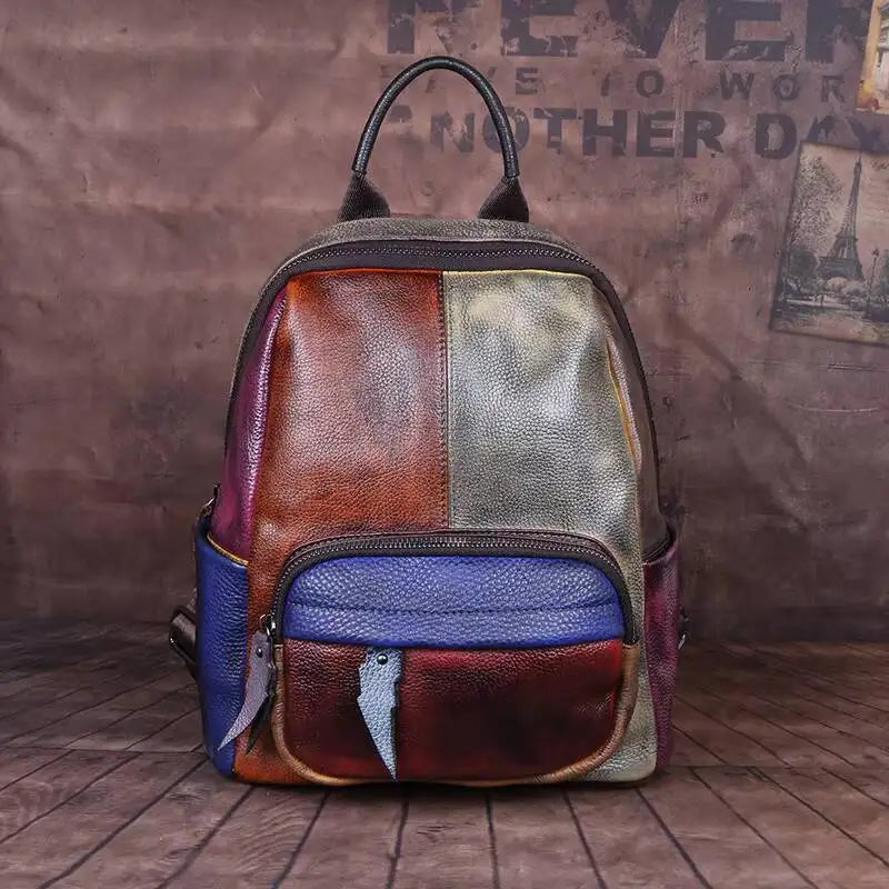 Rucksack Patchwork Diana Vintage – Aus echtem Premium-Leder