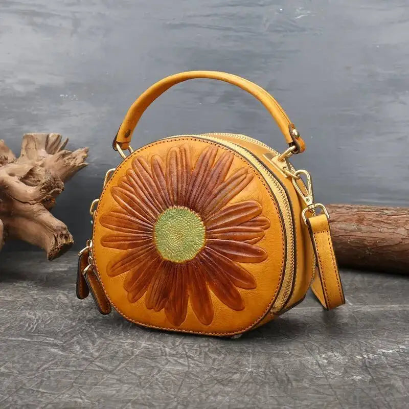 Tasche Luna Floral Vintage – Aus echtem Premium-Leder