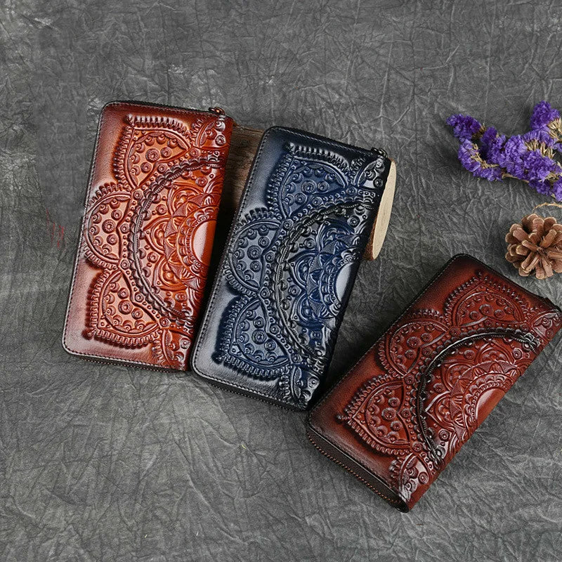 Geldbörse Floral Mei Vintage – Aus echtem Premium-Leder