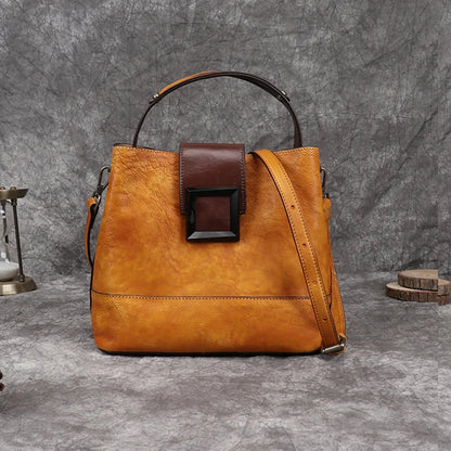 Helena Vintage Bucket – Bucket-Tasche aus Premium-Echtleder