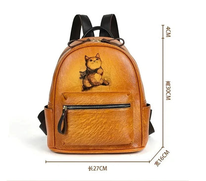 Künstlerischer Rucksack Clara Vintage – Aus echtem Premium-Leder