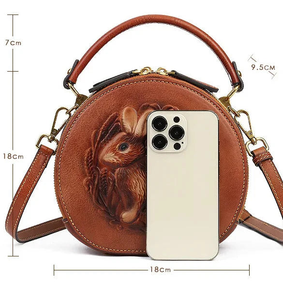 Runde Tasche Colette Vintage – Aus echtem Premium-Leder