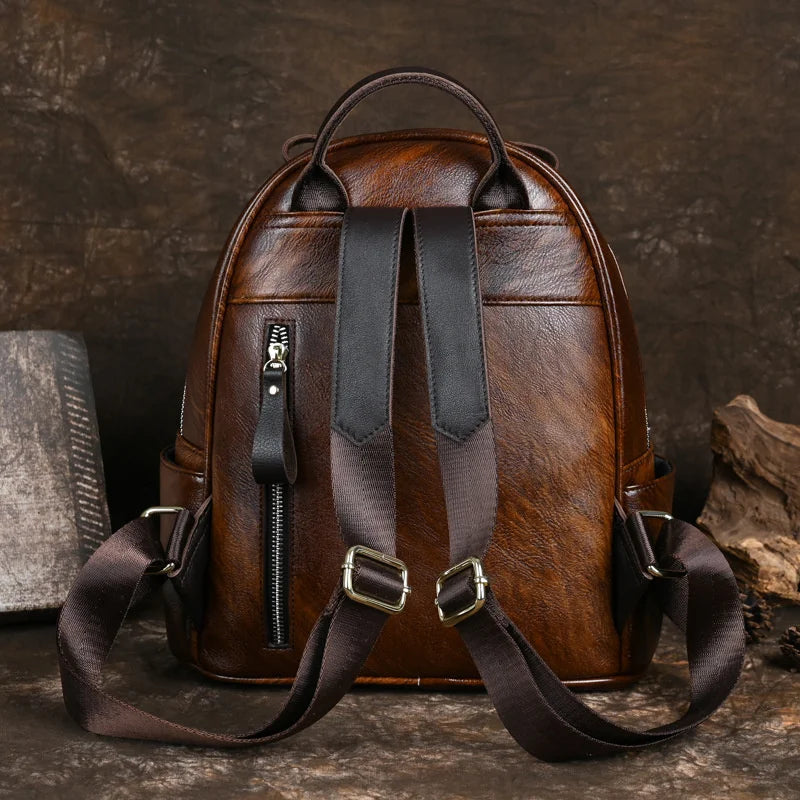 Künstlerischer Rucksack Clara Vintage – Aus echtem Premium-Leder