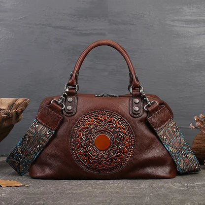 Boston-Tasche Camila Vintage – Aus echtem Premium-Leder