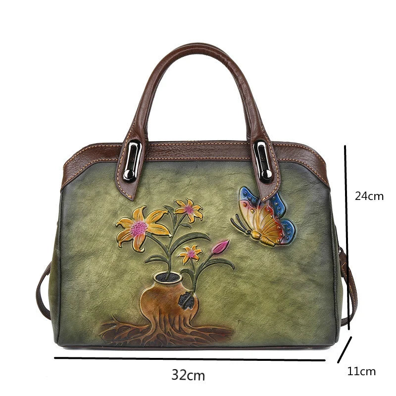 Shell-Tasche Mariana Vintage – Aus echtem Premium-Leder