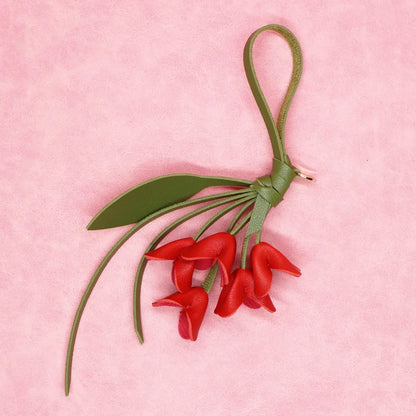 Fleur Élise – Floraler Schlüsselanhänger aus Leder für Taschen oder Handtaschen