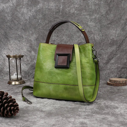 Helena Vintage Bucket – Bucket-Tasche aus Premium-Echtleder