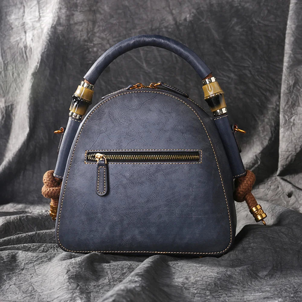 Shell-Tasche Oriental Mei Vintage – Aus echtem Premium-Leder