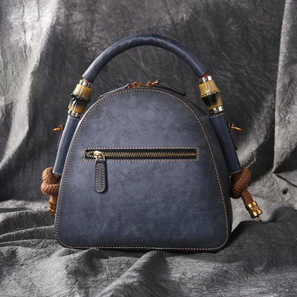 Shell-Tasche Oriental Mei Vintage – Aus echtem Premium-Leder