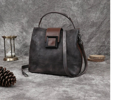 Helena Vintage Bucket – Bucket-Tasche aus Premium-Echtleder