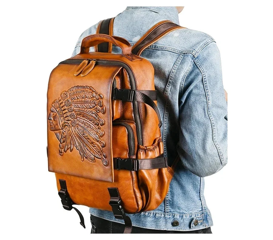 Premium-Rucksack Aurora Vintage – Aus hochwertigem echtem Leder