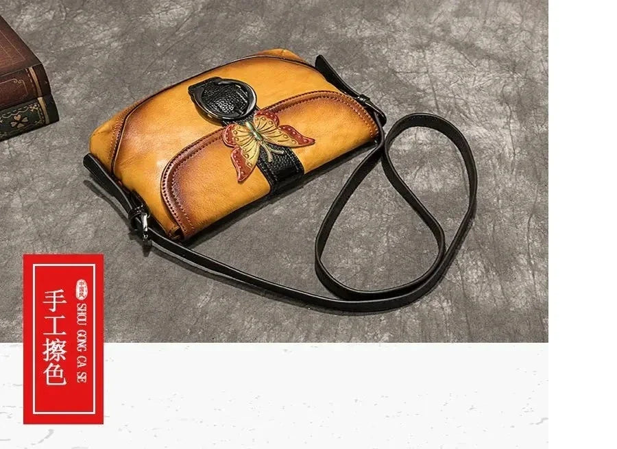 Künstlerische Tasche Sofia Vintage – Aus echtem Premium-Leder