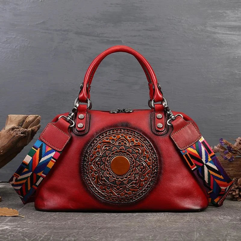 Boston-Tasche Camila Vintage – Aus echtem Premium-Leder