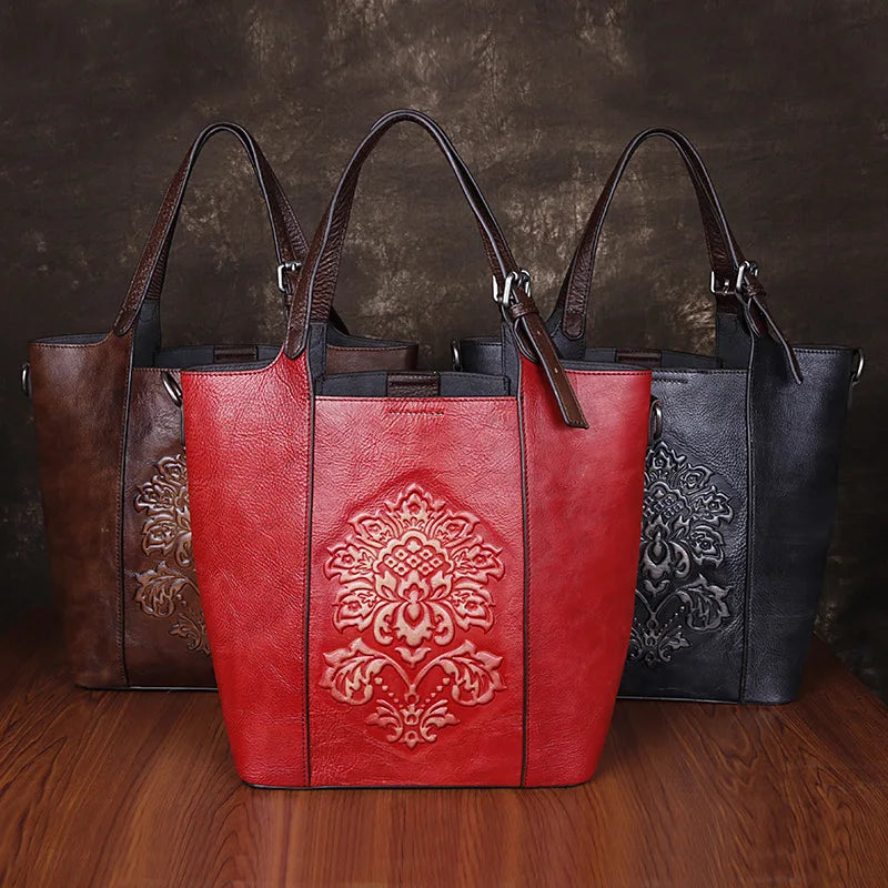 Bucket-Tasche Aurora Vintage – Aus echtem Premium-Leder
