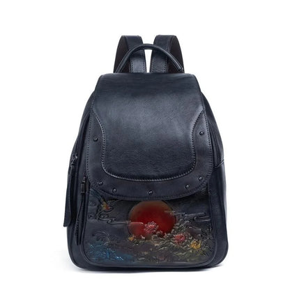 Rucksack Floral Inês Vintage – Aus echtem Premium-Leder