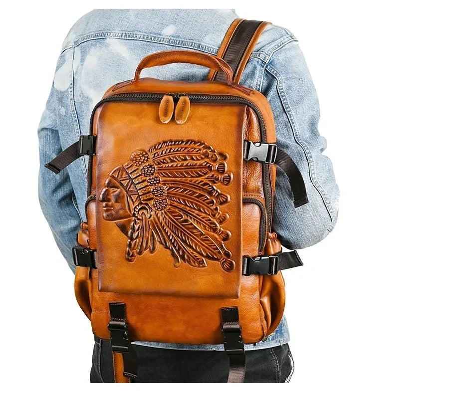 Premium-Rucksack Aurora Vintage – Aus hochwertigem echtem Leder