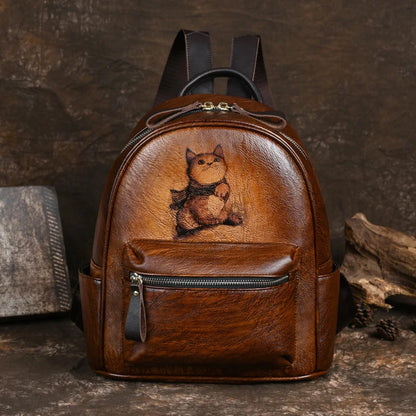 Künstlerischer Rucksack Clara Vintage – Aus echtem Premium-Leder