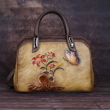 Shell-Tasche Mariana Vintage – Aus echtem Premium-Leder