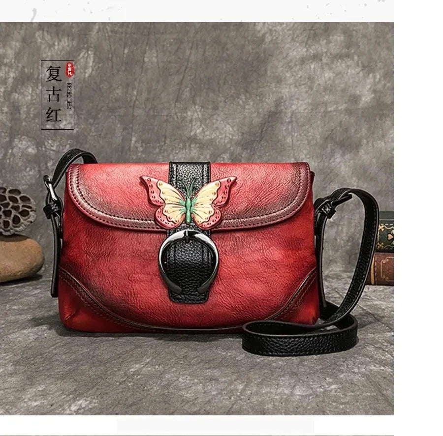 Künstlerische Tasche Sofia Vintage – Aus echtem Premium-Leder