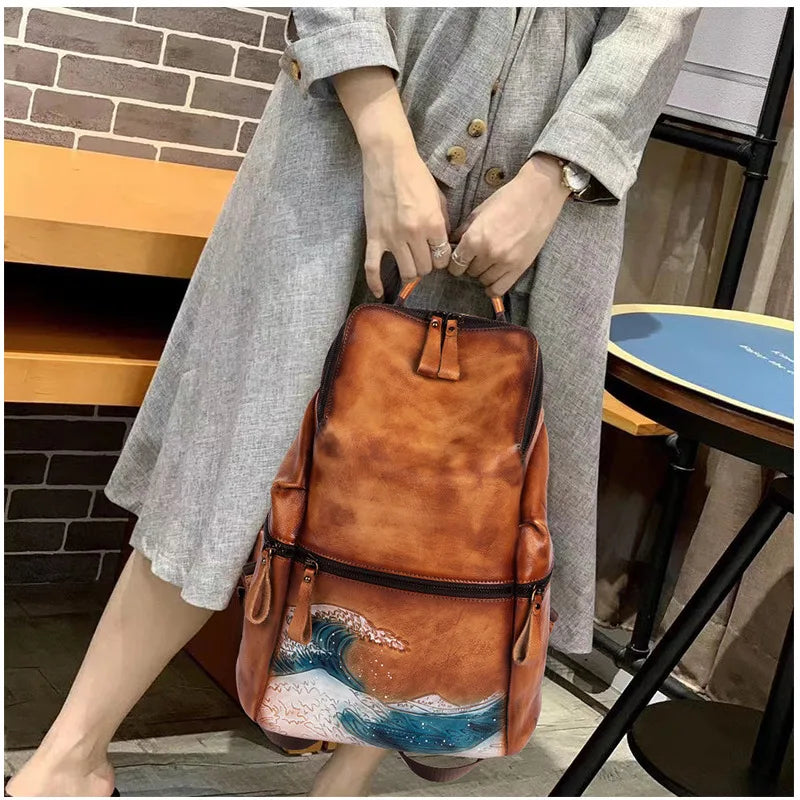 Rucksack Everest Vintage – Aus handgefertigtem echtem Leder