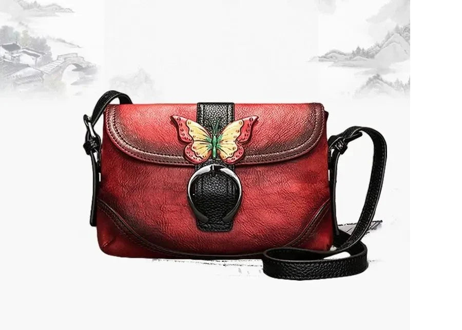 Künstlerische Tasche Sofia Vintage – Aus echtem Premium-Leder