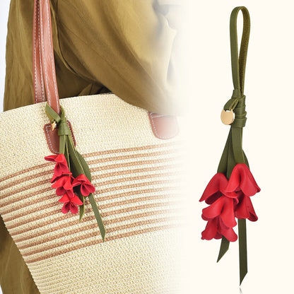 Fleur Élise – Floraler Schlüsselanhänger aus Leder für Taschen oder Handtaschen