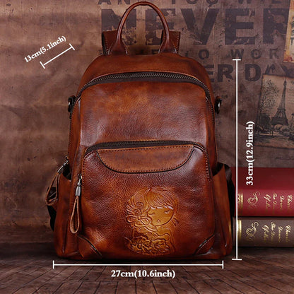 Rucksack Vintage Laura – Aus echtem Premium-Leder