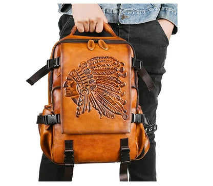 Premium-Rucksack Aurora Vintage – Aus hochwertigem echtem Leder
