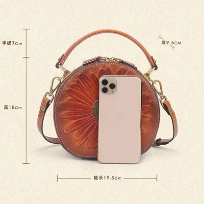 Tasche Luna Floral Vintage – Aus echtem Premium-Leder