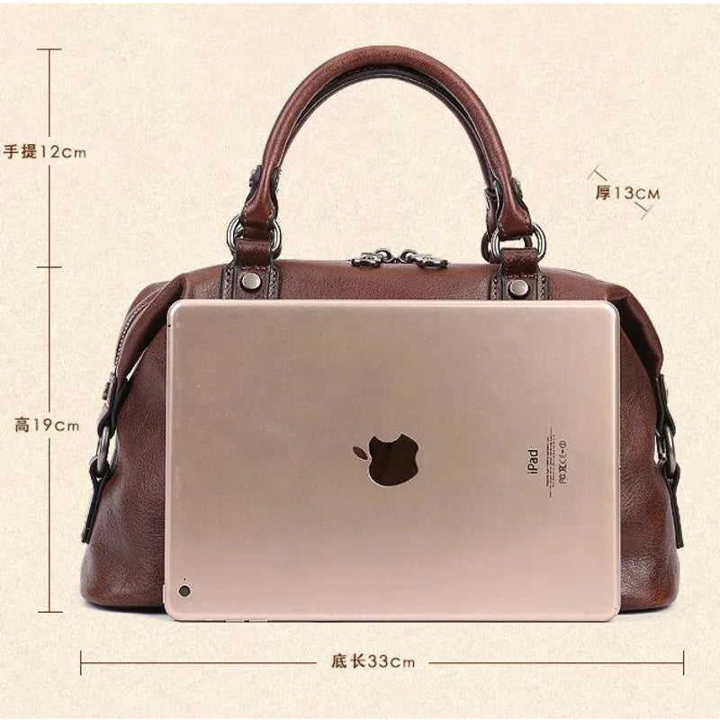 Boston-Tasche Camila Vintage – Aus echtem Premium-Leder