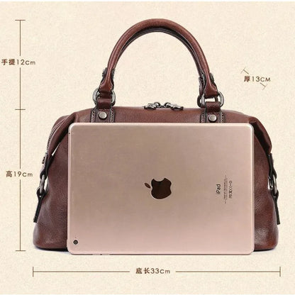 Boston-Tasche Camila Vintage – Aus echtem Premium-Leder