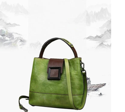 Helena Vintage Bucket – Bucket-Tasche aus Premium-Echtleder