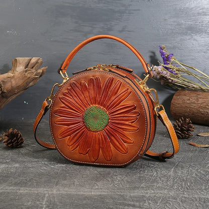 Tasche Luna Floral Vintage – Aus echtem Premium-Leder