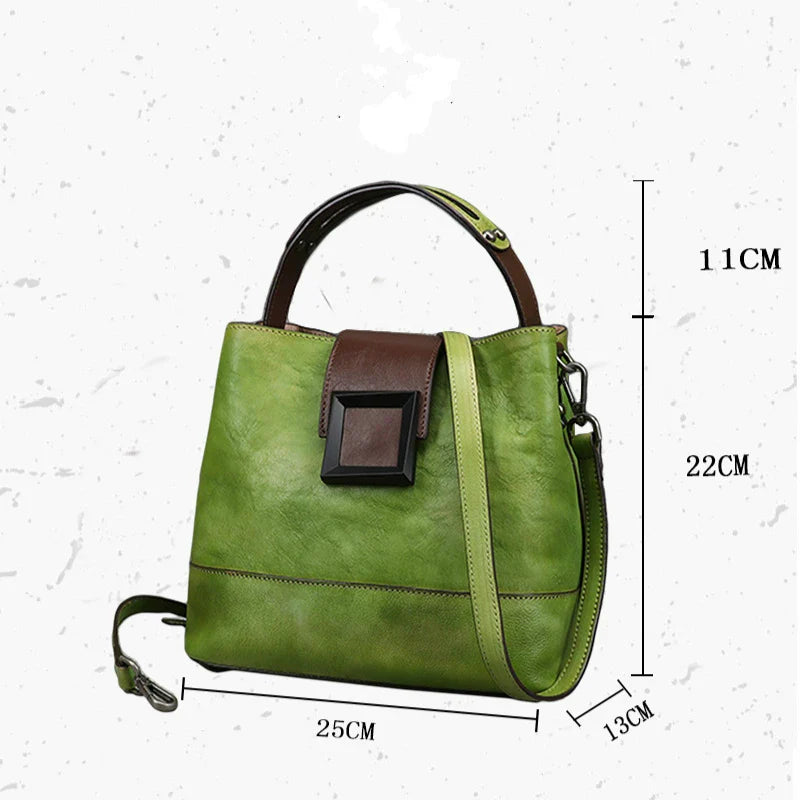 Helena Vintage Bucket – Bucket-Tasche aus Premium-Echtleder