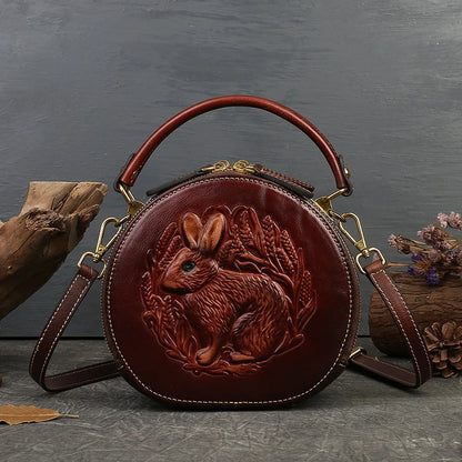 Runde Tasche Colette Vintage – Aus echtem Premium-Leder