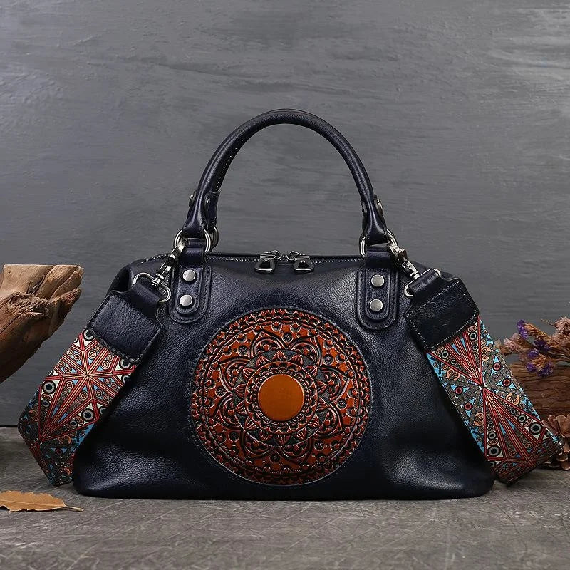 Boston-Tasche Camila Vintage – Aus echtem Premium-Leder